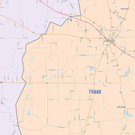 Rains County, TX Colorcast Style Wall Map