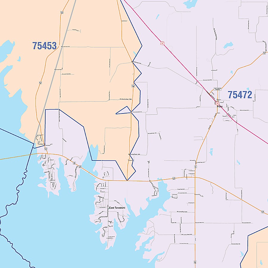 Rains County, TX Colorcast Style Wall Map