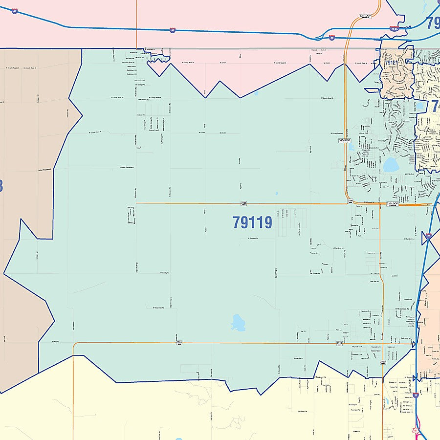 Randall County, TX Colorcast Style Wall Map