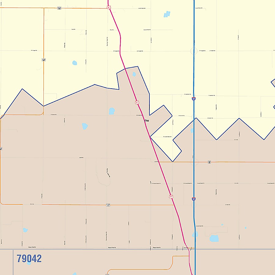 Randall County, TX Colorcast Style Wall Map