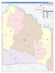 Red River County, TX Colorcast Style Wall Map