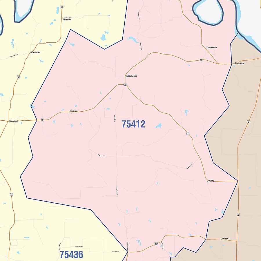 Red River County, TX Colorcast Style Wall Map