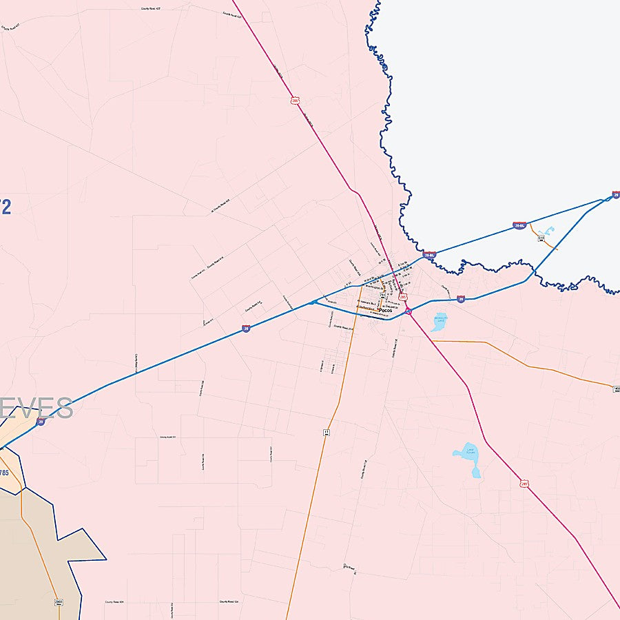 Reeves County, TX Colorcast Style Wall Map