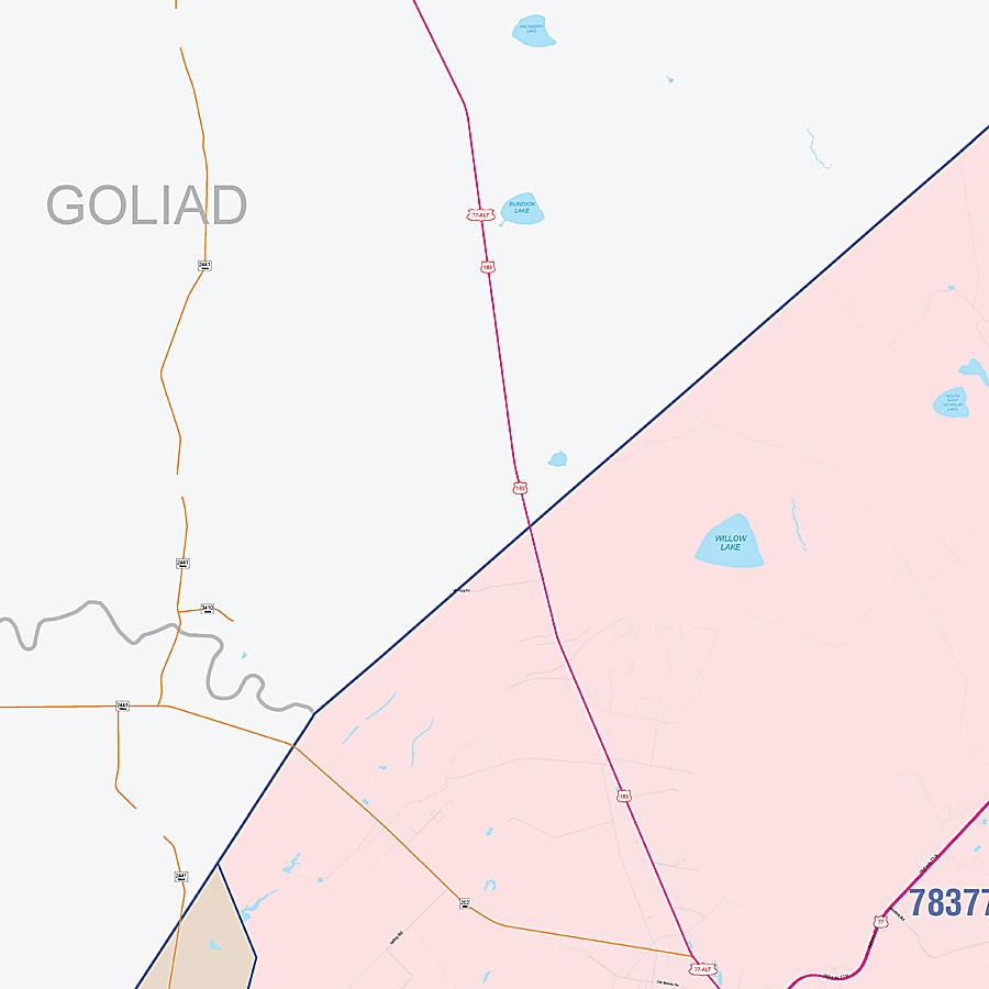 Refugio County, TX Colorcast Style Wall Map