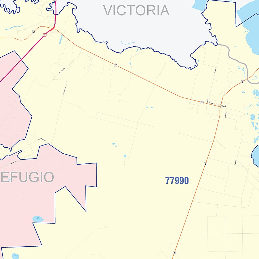 Refugio County, TX Colorcast Style Wall Map
