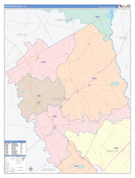 Robertson County, TX Colorcast Style Wall Map