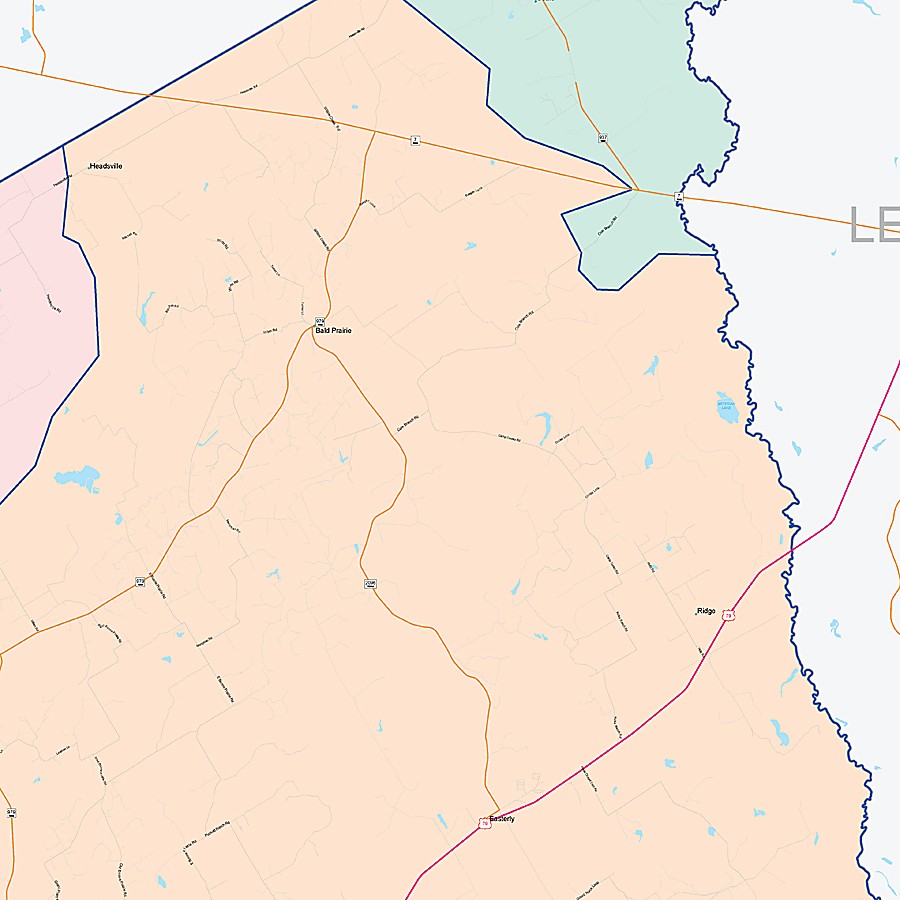 Robertson County, TX Colorcast Style Wall Map
