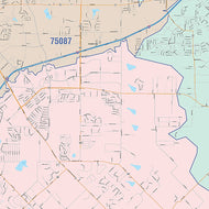 Rockwall County, TX Colorcast Style Wall Map