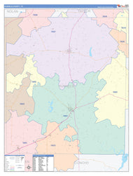 Runnels County, TX Colorcast Style Wall Map