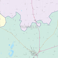 Runnels County, TX Colorcast Style Wall Map