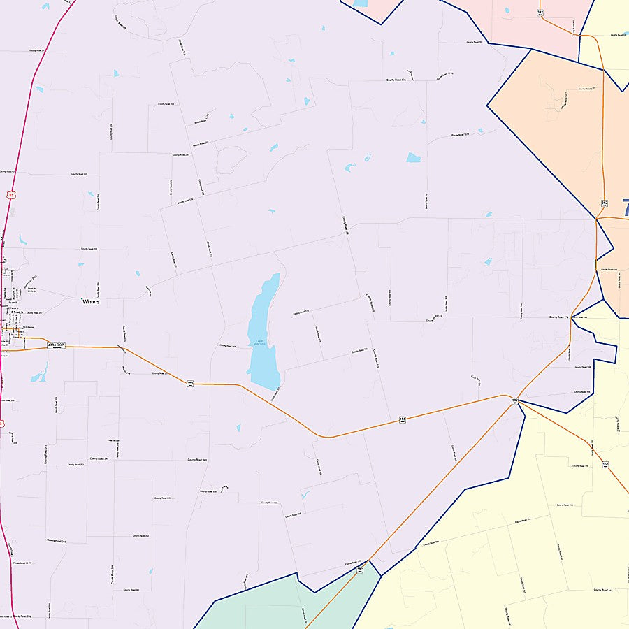 Runnels County, TX Colorcast Style Wall Map