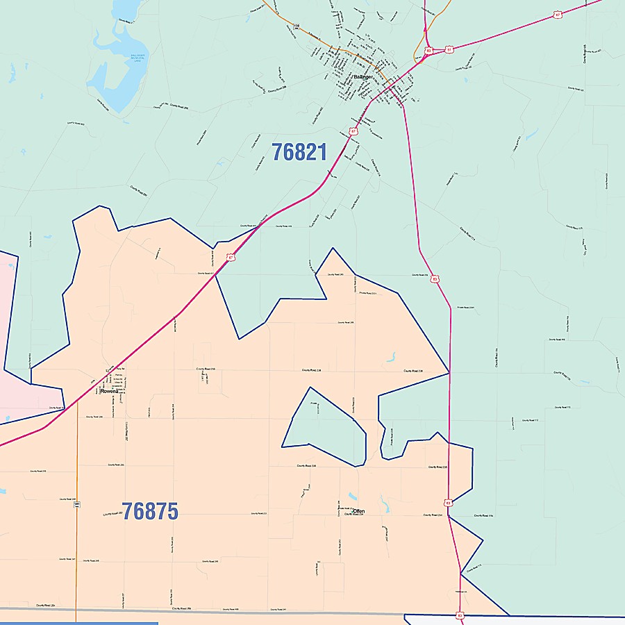 Runnels County, TX Colorcast Style Wall Map