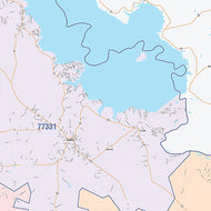San Jacinto County, TX Colorcast Style Wall Map