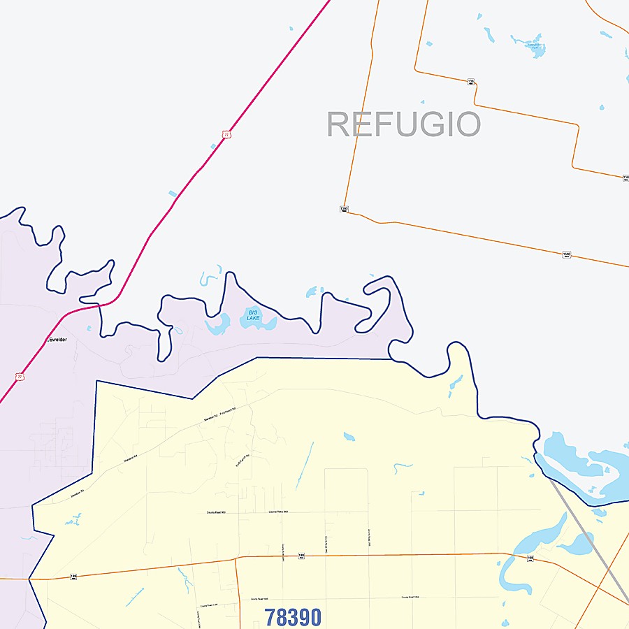 San Patricio County, TX Colorcast Style Wall Map