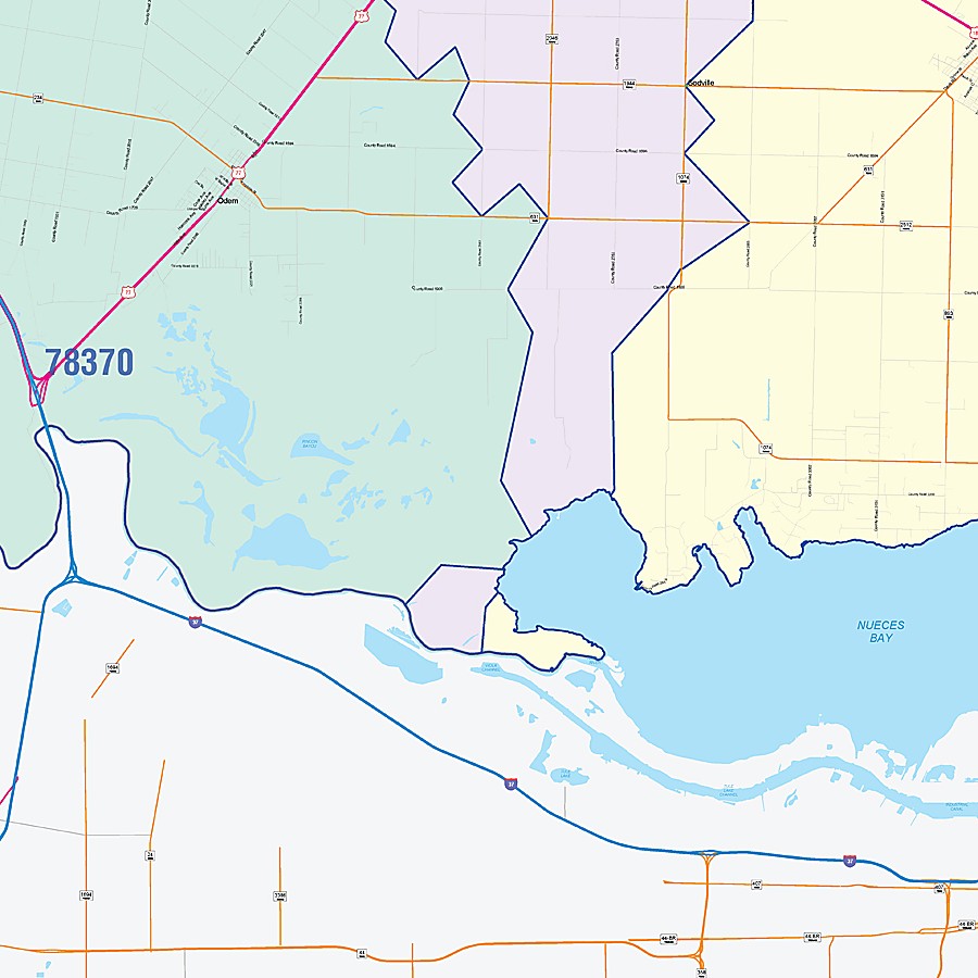San Patricio County, TX Colorcast Style Wall Map