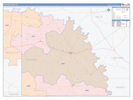 San Saba County, TX Colorcast Style Wall Map