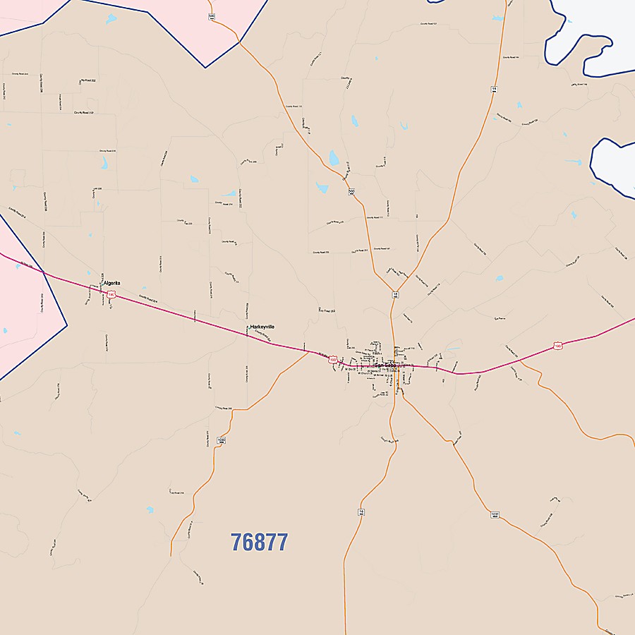 San Saba County, TX Colorcast Style Wall Map