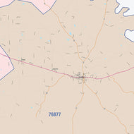 San Saba County, TX Colorcast Style Wall Map