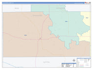 Schleicher County, TX Colorcast Style Wall Map