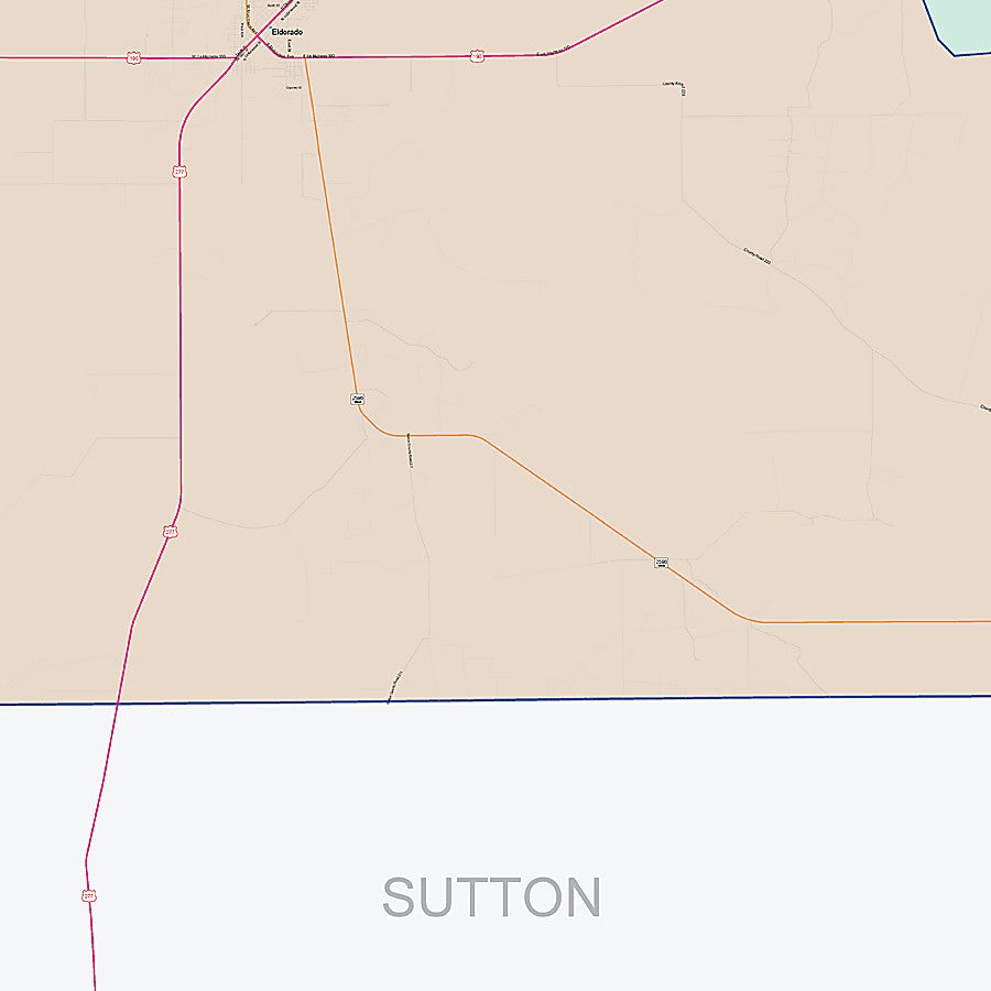 Schleicher County, TX Colorcast Style Wall Map