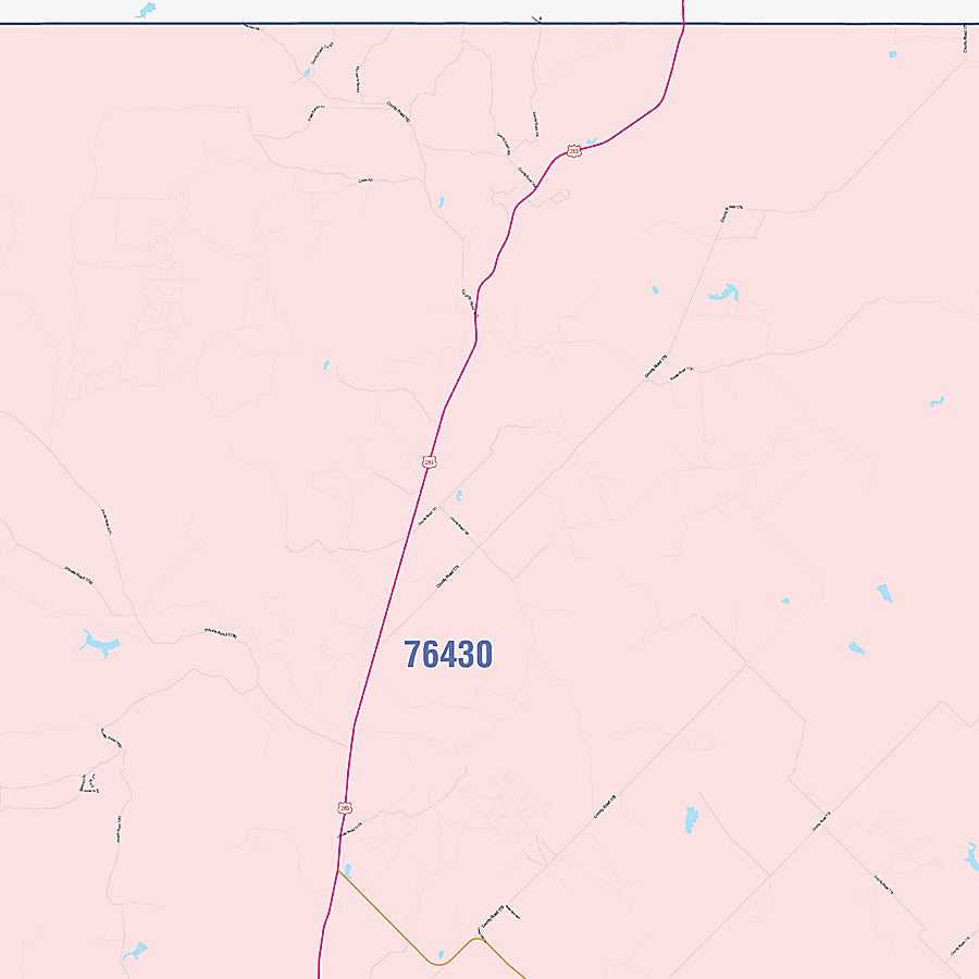 Shackelford County, TX Colorcast Style Wall Map