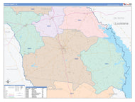 Shelby County, TX Colorcast Style Wall Map