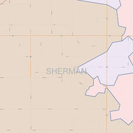 Sherman County, TX Colorcast Style Wall Map