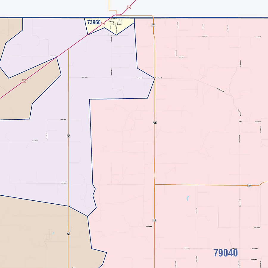 Sherman County, TX Colorcast Style Wall Map
