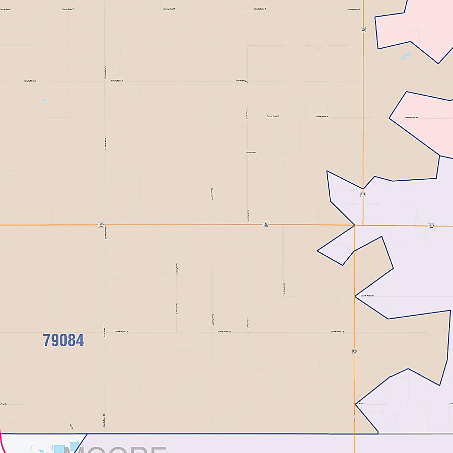 Sherman County, TX Colorcast Style Wall Map