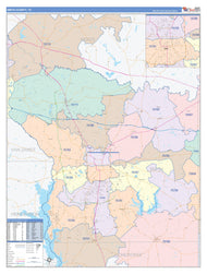 Smith County, TX Colorcast Style Wall Map