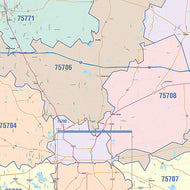 Smith County, TX Colorcast Style Wall Map