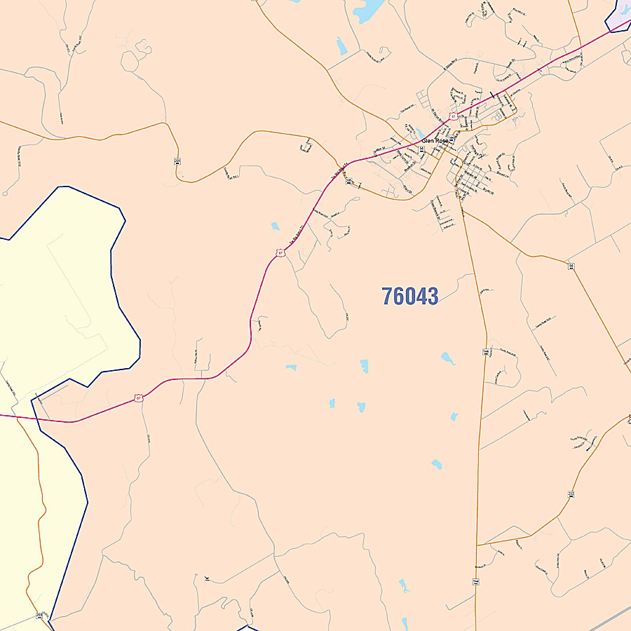 Somervell County, TX Colorcast Style Wall Map