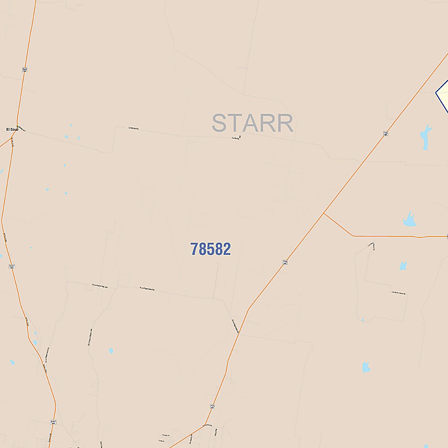 Starr County, TX Colorcast Style Wall Map
