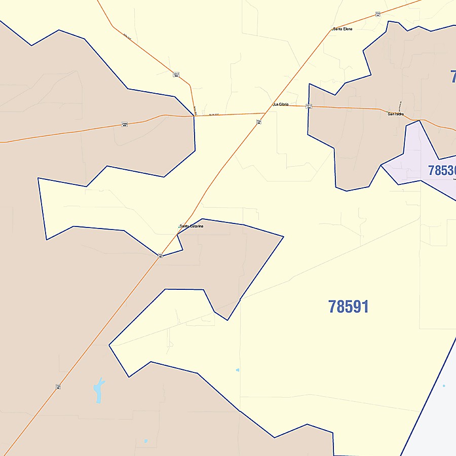 Starr County, TX Colorcast Style Wall Map