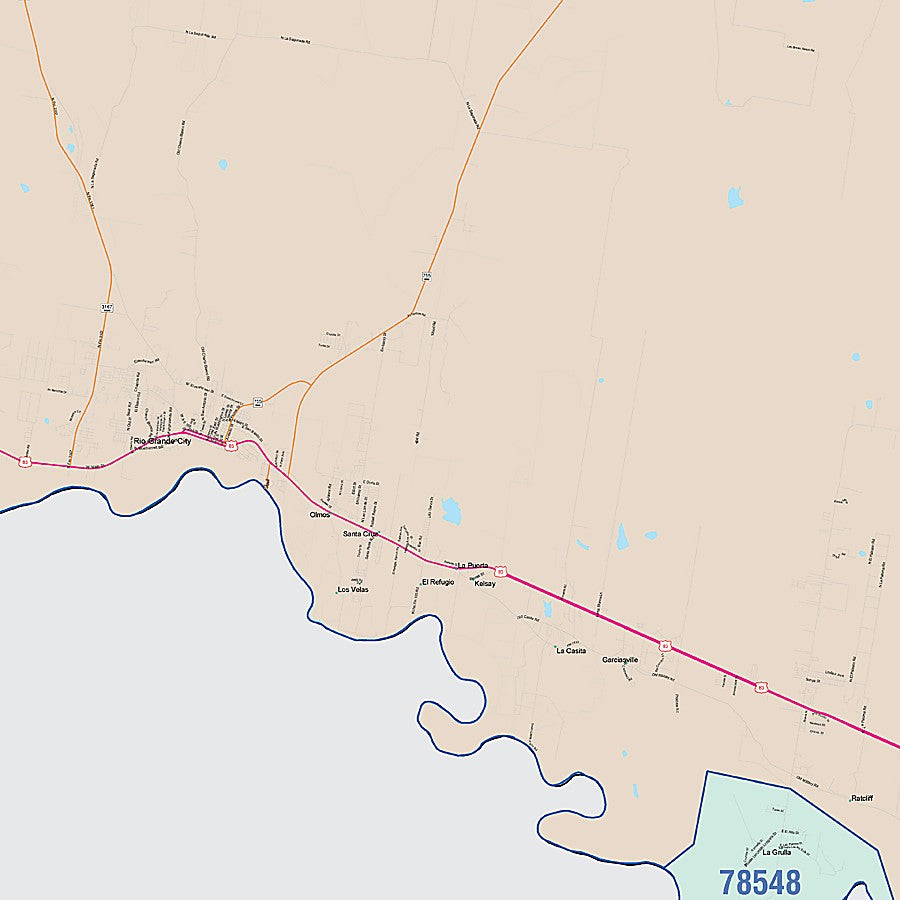 Starr County, TX Colorcast Style Wall Map