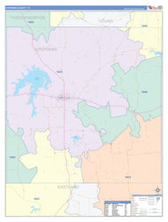 Stephens County, TX Colorcast Style Wall Map