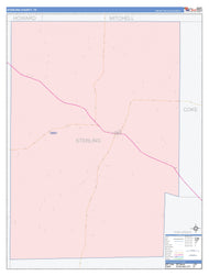 Sterling County, TX Colorcast Style Wall Map