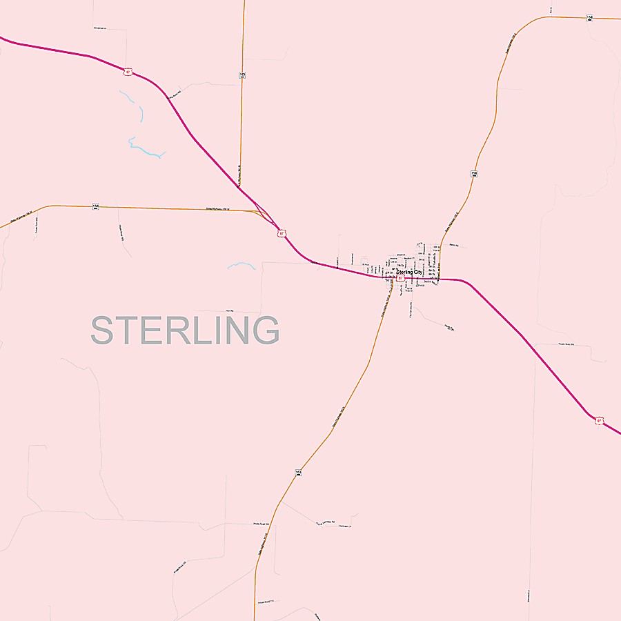 Sterling County, TX Colorcast Style Wall Map