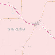 Sterling County, TX Colorcast Style Wall Map