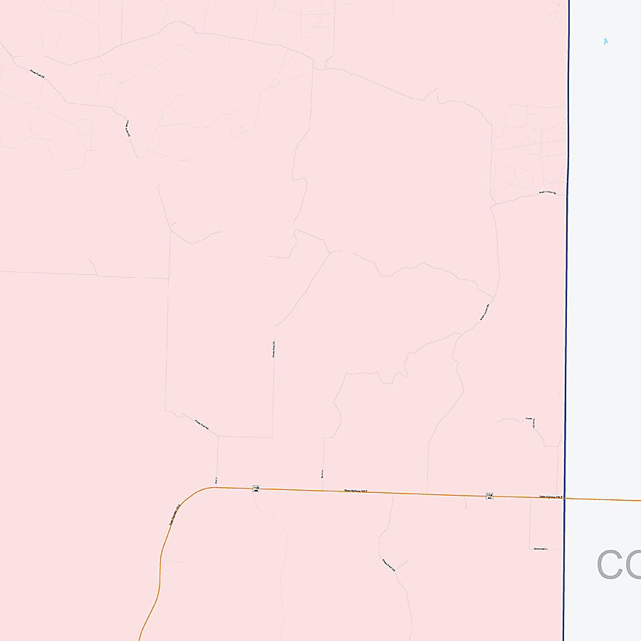 Sterling County, TX Colorcast Style Wall Map