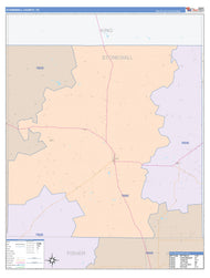 Stonewall County, TX Colorcast Style Wall Map
