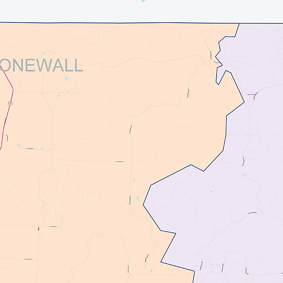 Stonewall County, TX Colorcast Style Wall Map