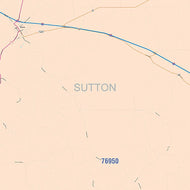 Sutton County, TX Colorcast Style Wall Map