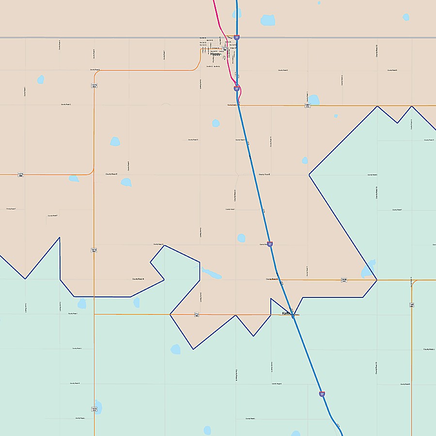 Swisher County, TX Colorcast Style Wall Map