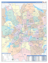 Tarrant County, TX Colorcast Style Wall Map