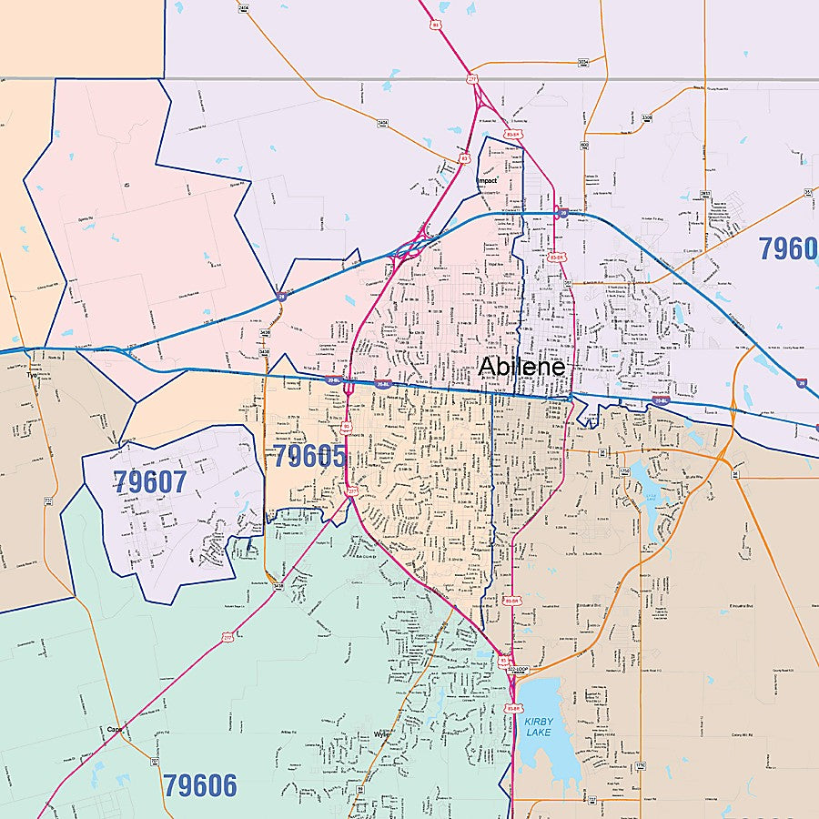 Taylor County, TX Colorcast Style Wall Map