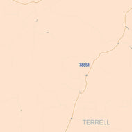Terrell County, TX Colorcast Style Wall Map