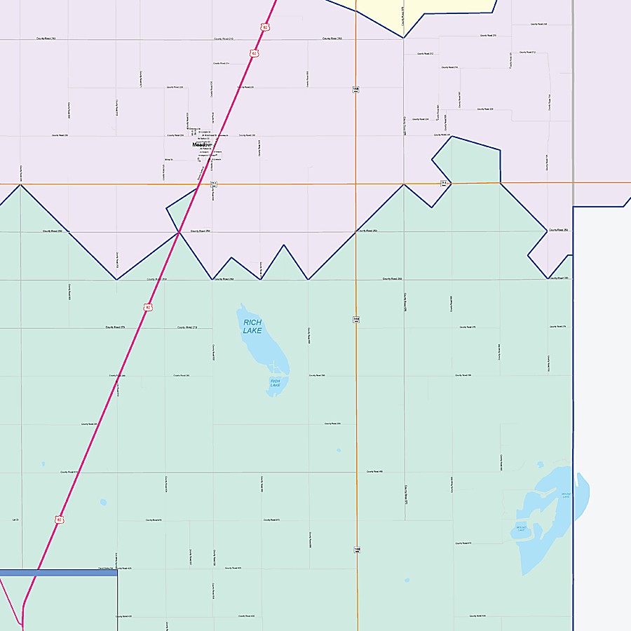 Terry County, TX Colorcast Style Wall Map