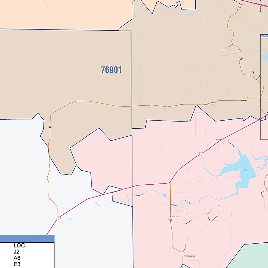 Tom Green County, TX Colorcast Style Wall Map