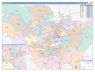 Travis County, TX Colorcast Style Wall Map